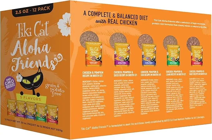Tiki Cat Aloha Friends Wet Cat Food - Chicken & Pumpkin with Duck, 2.5 oz, 12 ct - Image 2
