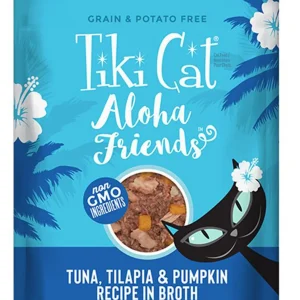 Tiki Cat Aloha Friends Wet Cat Food - Tuna, Tilapia and Pumpkin, 3 oz Pouches 12 ct