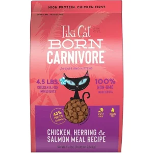 Tiki Cat Born Carnivore Grain-Free Dry Cat Food - Chicken & Herring, 5.6 lb