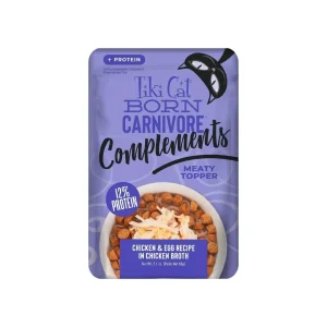 Tiki Cat Complements+ Chicken & Egg Cat Food Topper, 2.1 oz each, Case of 12