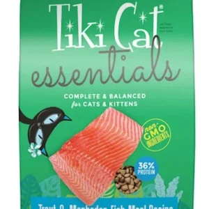 Tiki Cat Essentials Grain-Free Dry Cat Food, Trout & Menhaden Fish, 12 lb