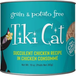 Tiki Cat Puka Puka Luau Shredded Chicken Wet Cat Food, 10 oz, 4 ct