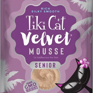 Tiki Cat Velvet Senior Mousse Wet Cat Food - Salmon and Pumpkin, 2.4 oz, 12 ct
