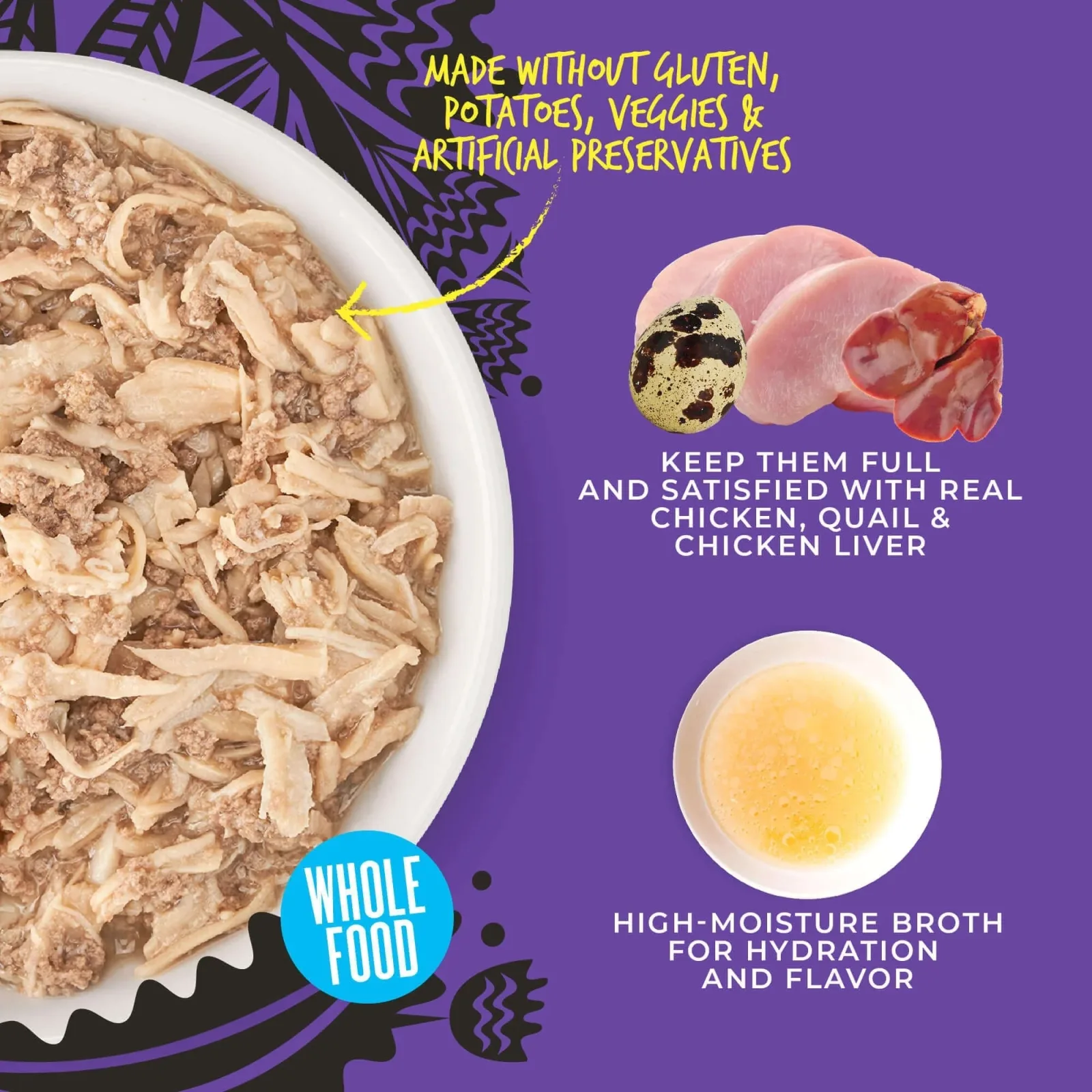 Tiki Pet Cat After Dark Shreds Chicken & Quail, 3 oz each, Case of 12 - Image 2