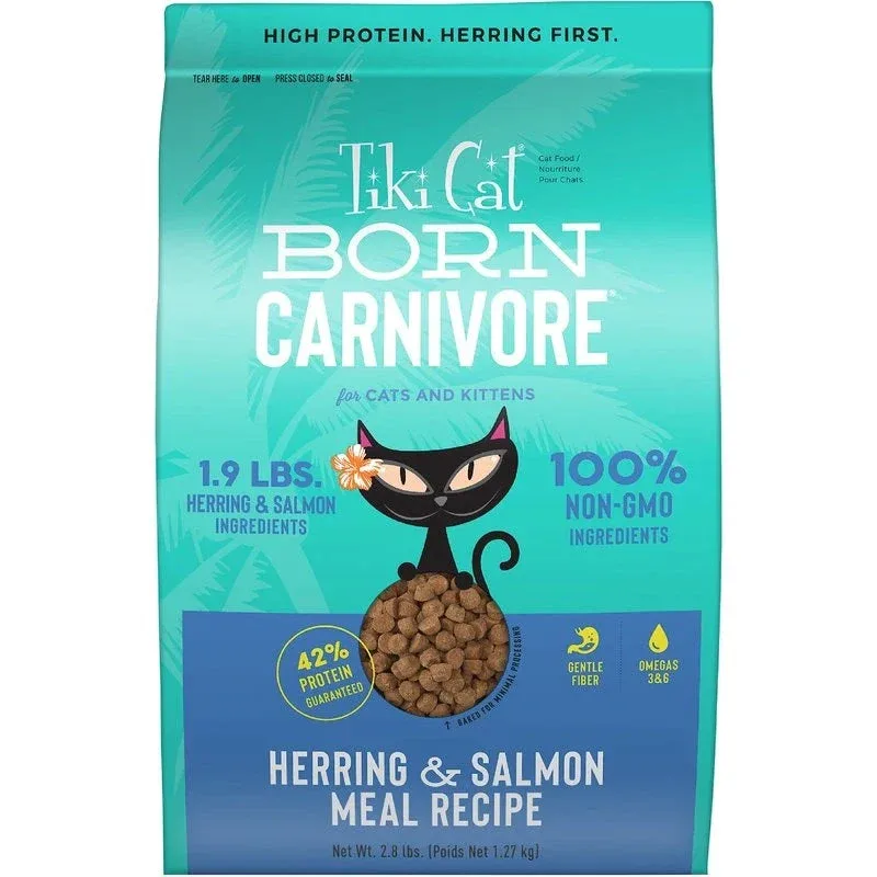 Tiki Pet Cat Carnivore Grain-Free Herring and Salmon, 2.8 lb
