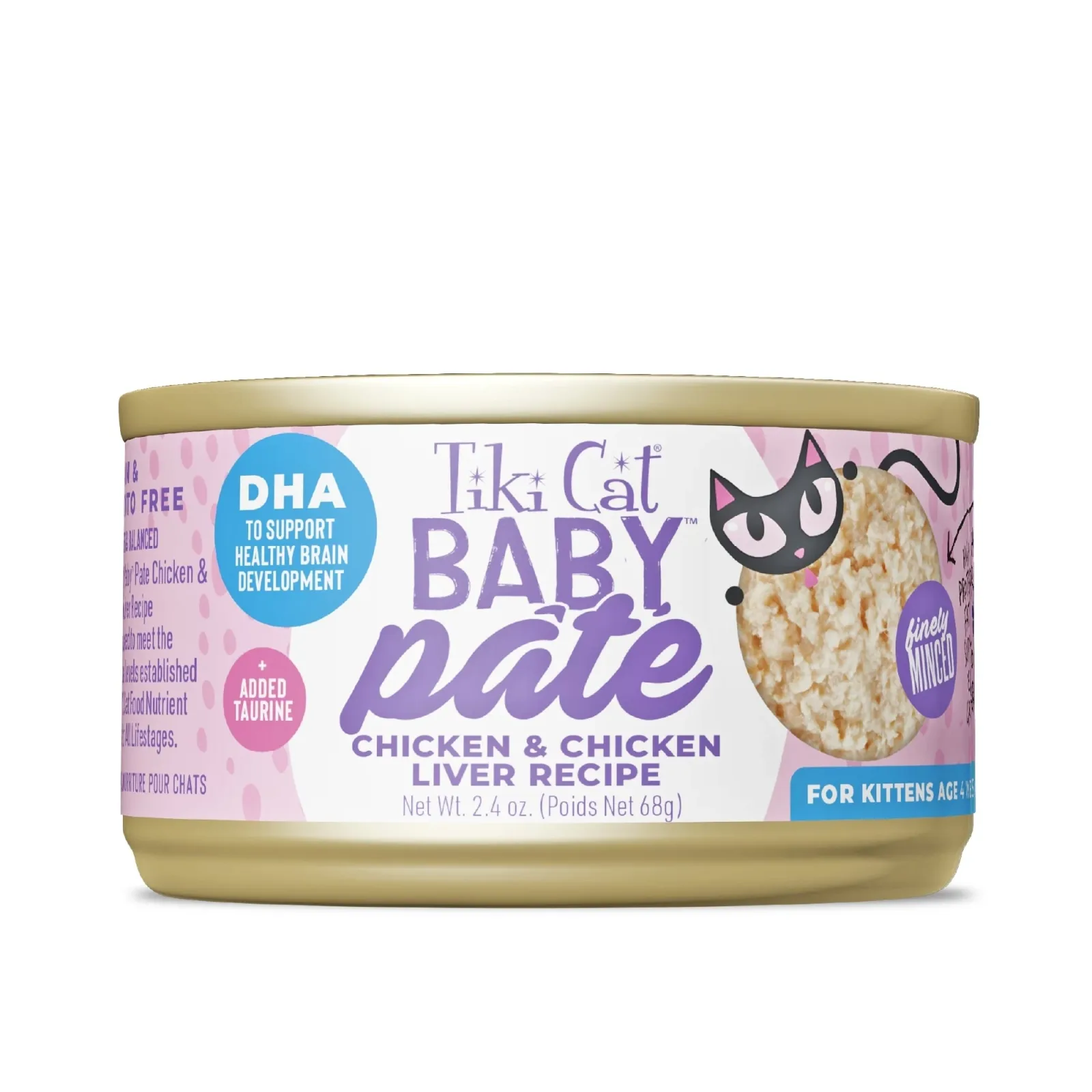 Tiki Pet Cat Pate Kitten Chicken Liver 2.4 oz (12 per unit)