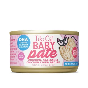 Tiki Pet Cat Pate Kitten Chicken Salmon 2.4 oz (12 per unit)
