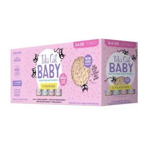 Tiki Pet Cat Shredded Kitten 2.4 oz Variety Pack