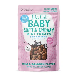 Tiki Pet Cat Soft Chewy Kitten Tuna & Salmon, 2 oz each, Case of 8