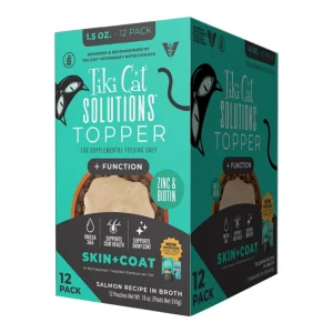 Tiki Pet Cat Solutions Topper Skin & Coat, 1.5 oz each, Case of 12