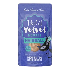 Tiki Pet Cat Velvet Mousse Hairball Chicken Tuna 2.8 oz