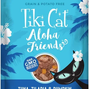 Tiki Pets Aloha Friends Flaked Tuna and Tilapia with Pumpkin Wet Cat Food, 3 oz, 12 ct