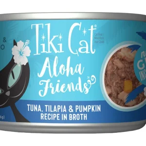 Tiki Pets Aloha Friends Flaked Tuna and Tilapia with Pumpkin Wet Cat Food, 5.5 oz, 8 ct