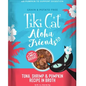 Tiki Pets Aloha Friends Flaked Tuna with Whole Shrimp and Pumpkin Wet Cat Food, 3 oz, 12 ct