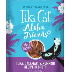 Tiki Pets Aloha Friends Wet Cat Food - Tuna and Calamari in Broth, 3 oz, 12 ct