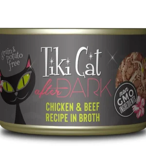 Tiki Pets Cat After Dark Chicken and Beef, 5.5 oz each, Case of 8