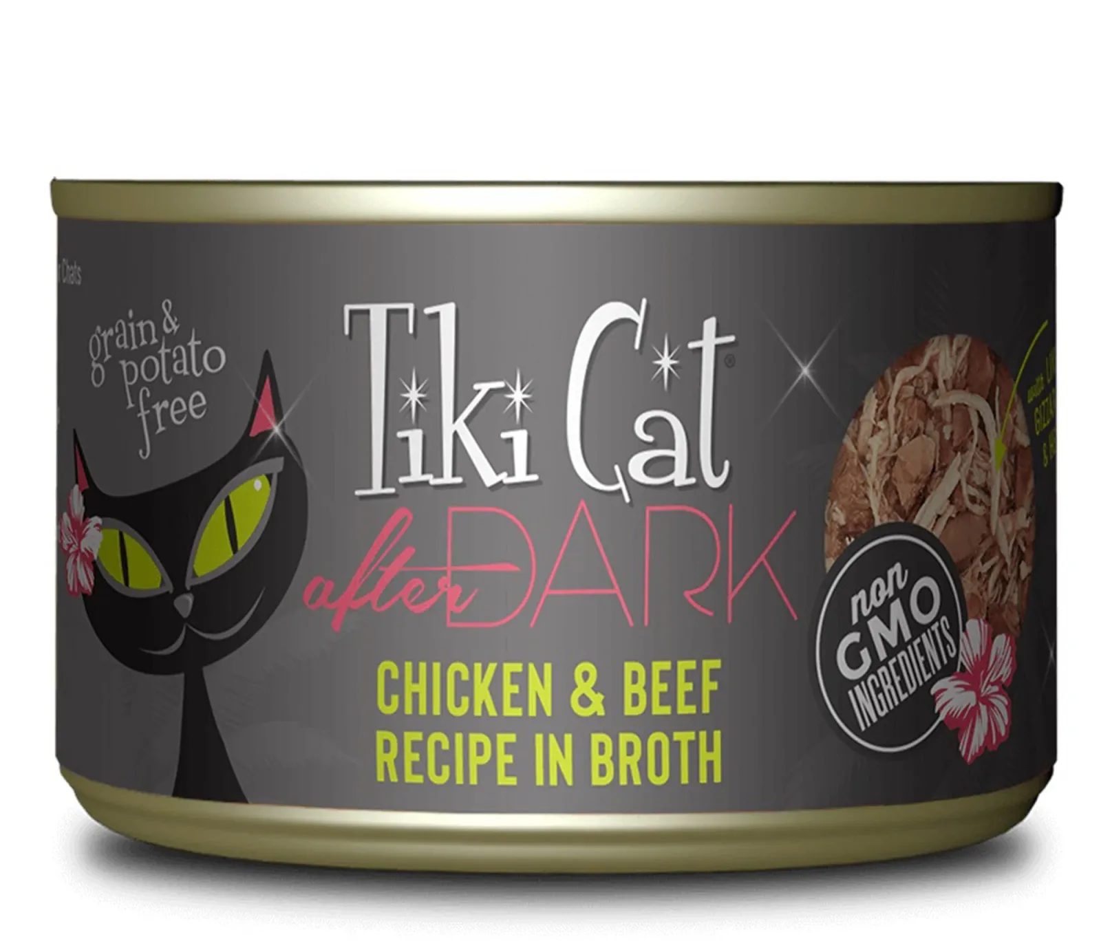 Tiki Pets Cat After Dark Chicken and Beef, 5.5 oz each, Case of 8