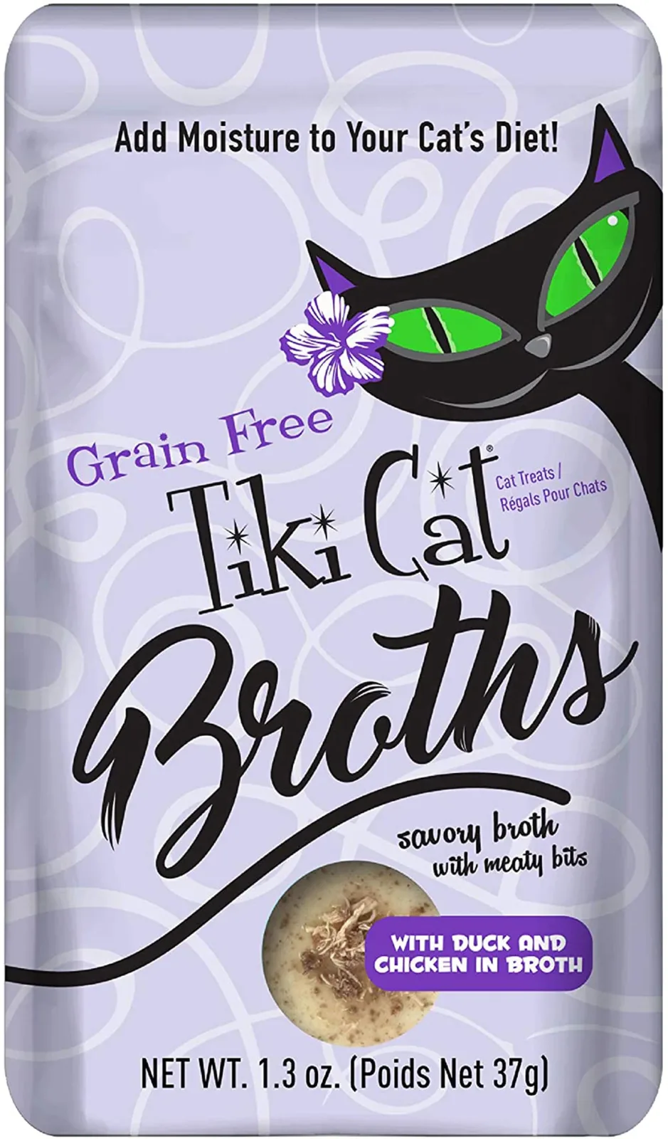 Tiki Pets Cat Broth Duck and Chicken 1.3 oz Pouch 12 ct
