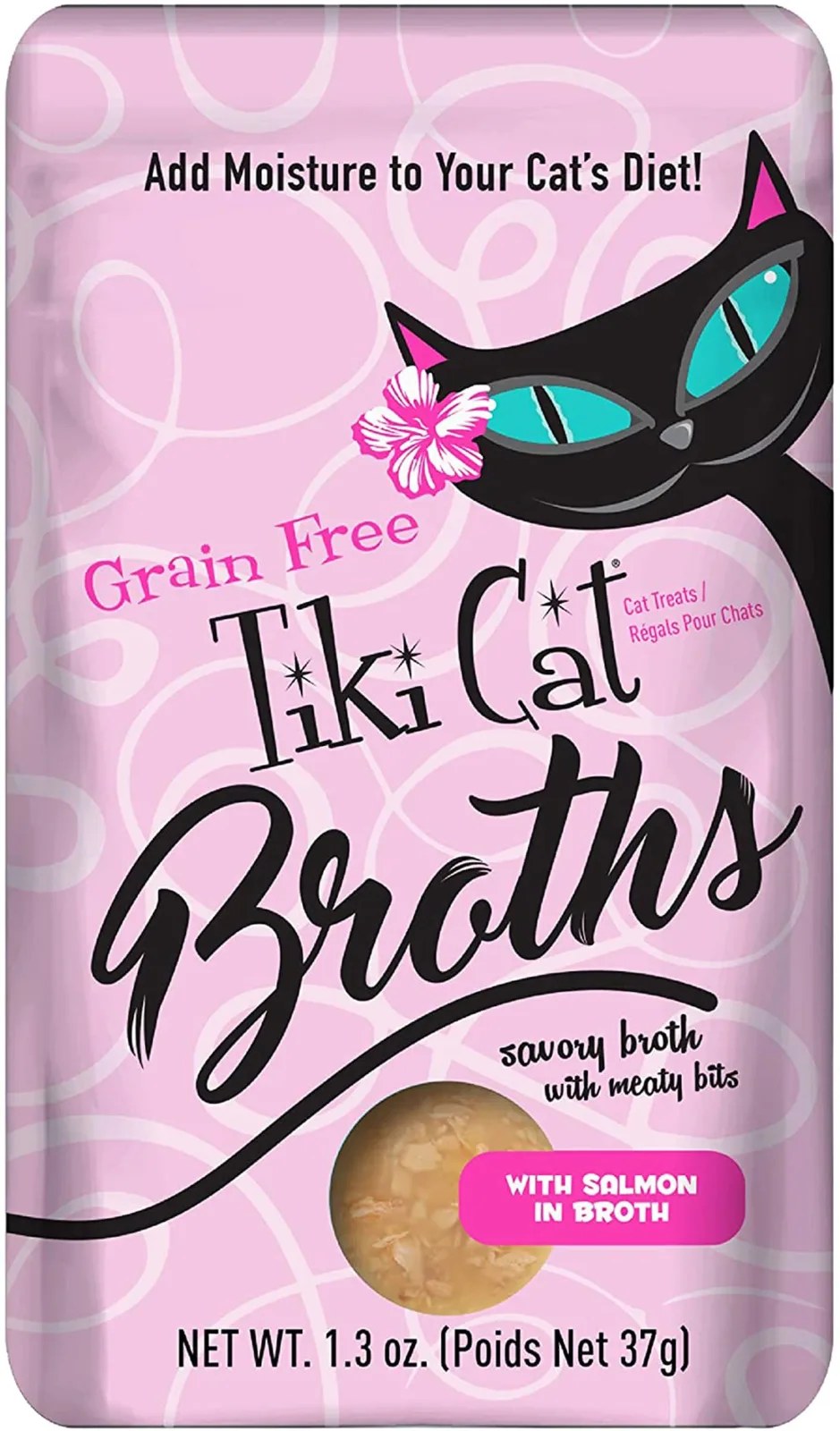 Tiki Pets Cat Broth Salmon 1.3 oz. Pouch 12 ct