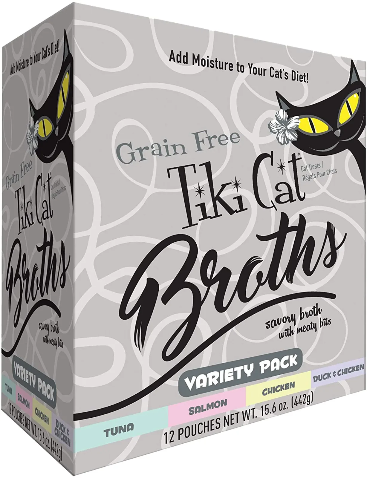 Tiki Pets Cat Broth Variety Pack 1.3 oz. Pouch 12 ct