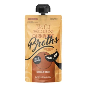 Tiki Pets Cat Broths Chicken Pouch, 7 oz each, Case of 6