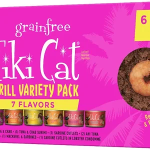 Tiki Pets Cat Grilled Variety Pack, 6 oz each, Case of 8