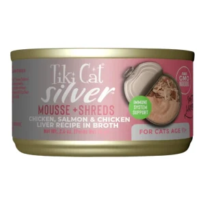 Tiki Pets Cat Silver Mousse Chicken & Salmon, 2.4 oz each, Case of 12