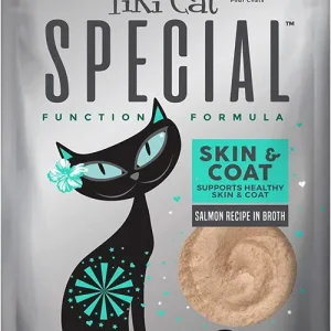 Tiki Pets Cat Special SKIN and COAT Salmon Recipe in Broth 2.4 oz. 12 ct