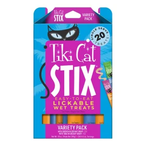 Tiki Pets Cat Stix Variety Pack, 0.5 oz each, Case of 20