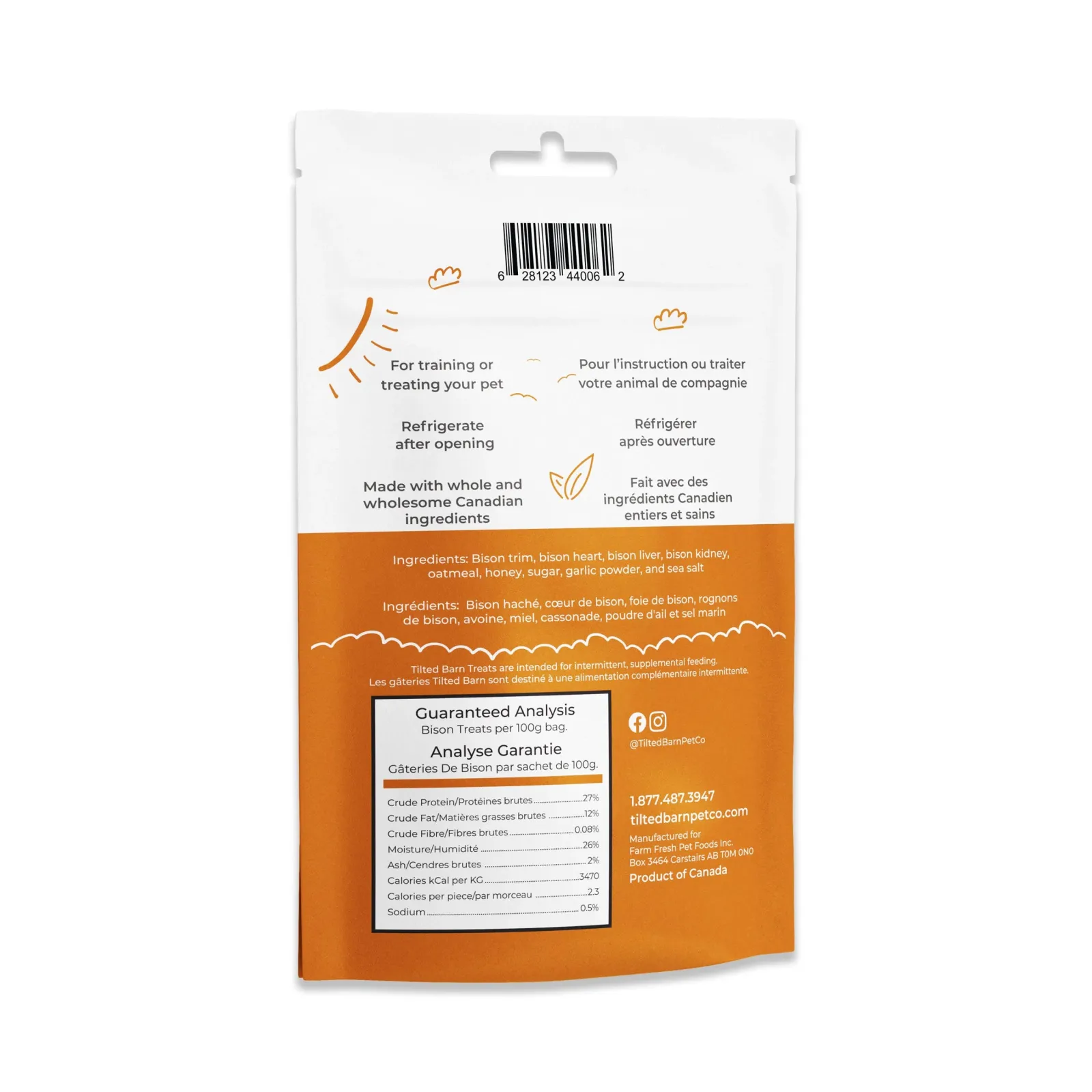 Tilted Barn Pet Co. - Bison Miniwags Treats For Dogs 100g/3.53 oz - Image 2