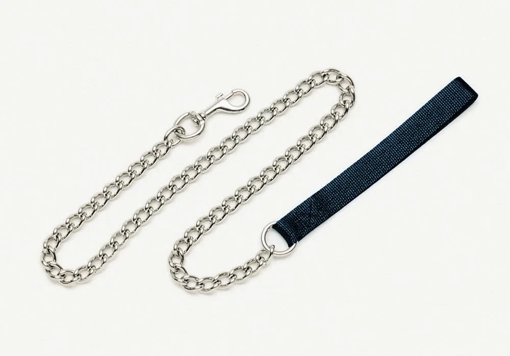 Titan Chain Dog Leash with Nylon Handle, Black 2 mm x 4 ft