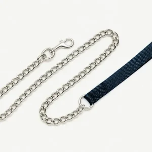 Titan Chain Dog Leash with Nylon Handle, Black 4 mm x 4 ft