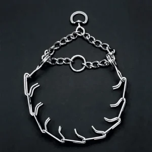 Titan Prong Training Dog Collar Nickel, Chrome, 4 mm x 22 in