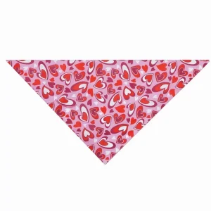 Top Performance Heartfelt Dog Bandana - Multicolor Hearts Valentine Tie-On Pet Bandana
