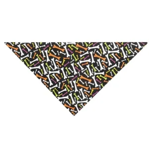 Top Performance Neon Bones Dog Bandana - Halloween Spooky Tie-On Pet Bandana