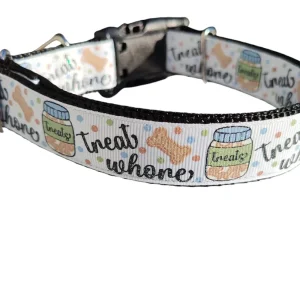 Treat Whore Glitter Nylon Dog Collar