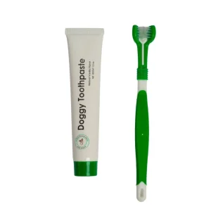 Triple Headed Dog Toothbrush with All