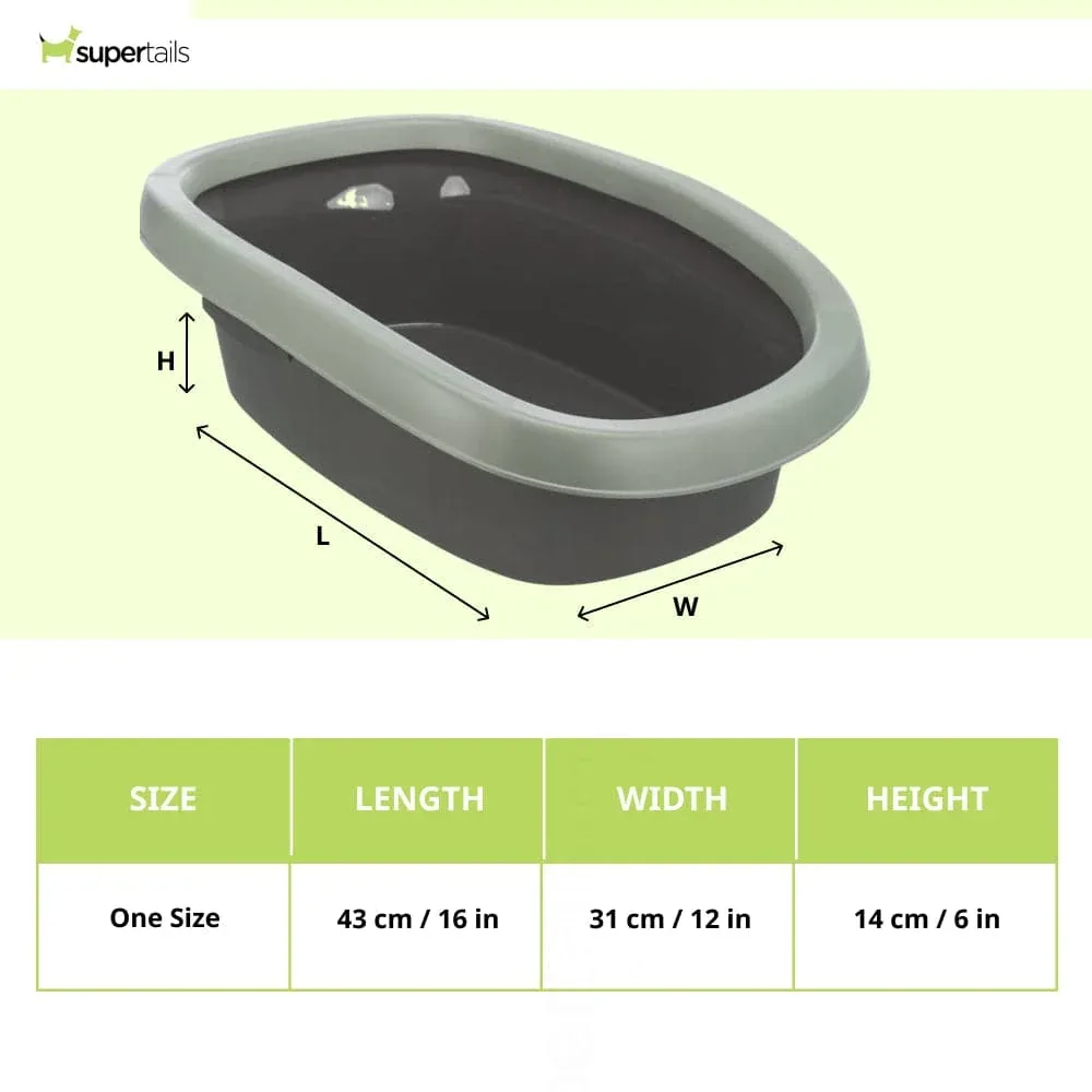 Trixie Be Eco Carlo Litter Tray with Rim for Cats (Grey Green/Anthracite) - Image 2