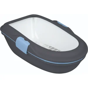 Trixie Berto Three Part Separating System Litter Tray for Cats (Dark Grey)