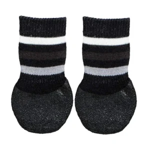 Trixie Non Slip with All Round Rubber Coated Socks for Dogs (Black)