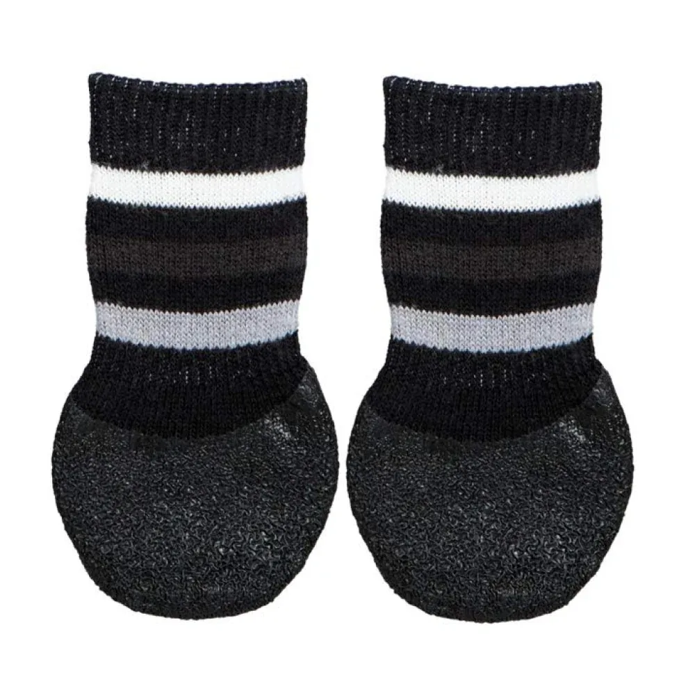 Trixie Non Slip with All Round Rubber Coated Socks for Dogs (Black, Set of 4) - Image 2