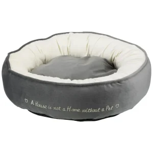 Trixie Pet's Home Round Bed for Dogs and Cats (Grey & Cream)