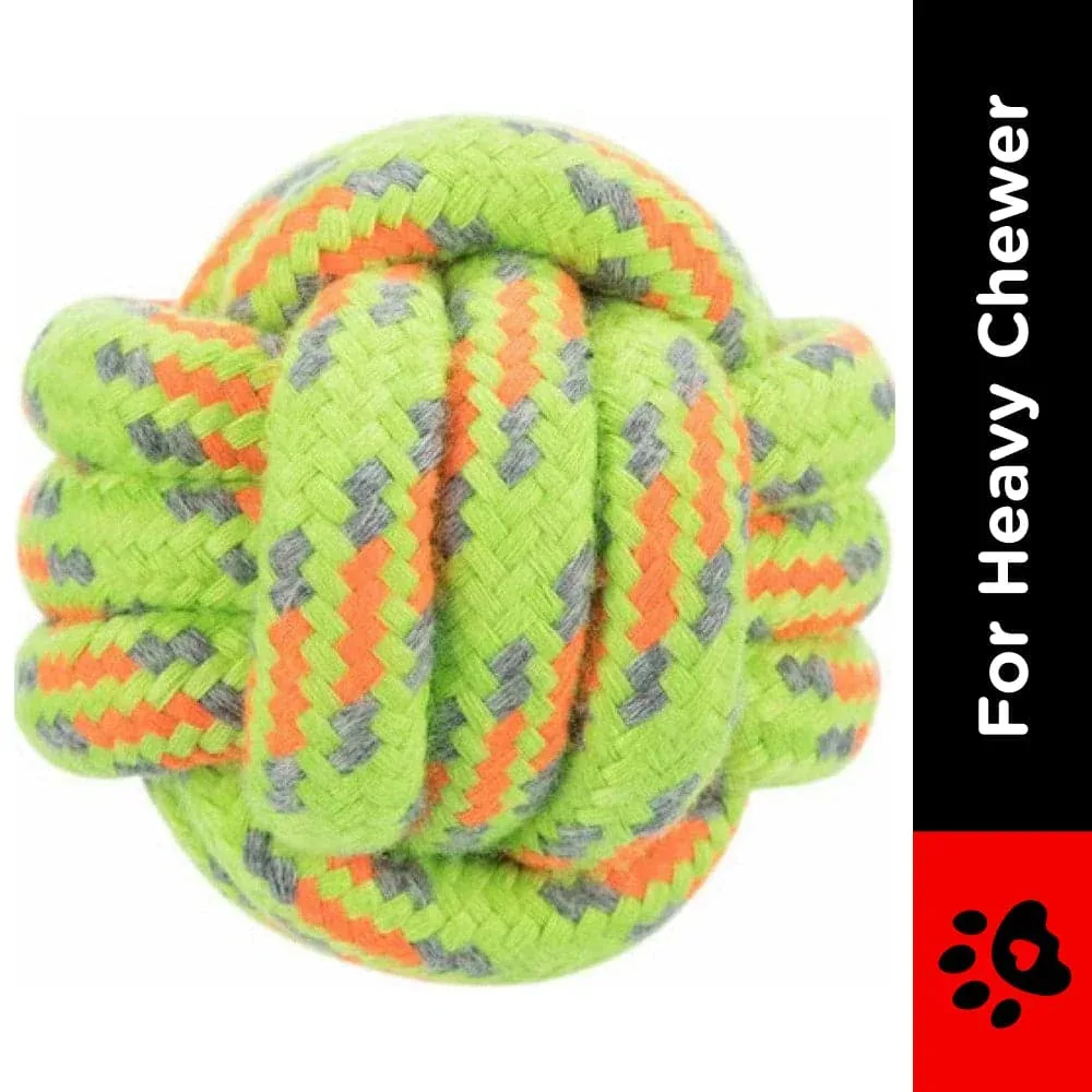 Trixie Rope Ball Toy for Dogs (Green) - Image 2