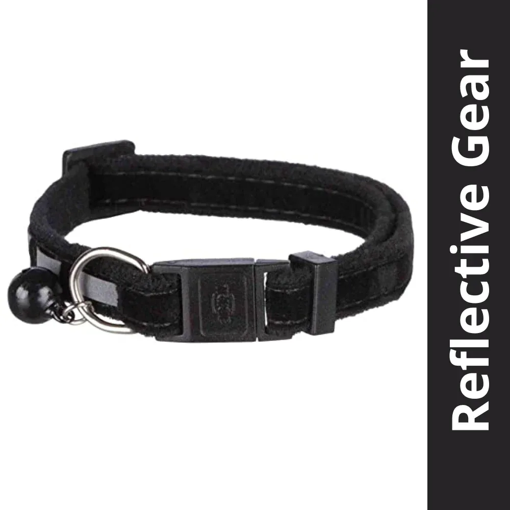 Trixie Safer Life Reflective Collar with Bell for Cats (Black)
