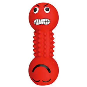 Trixie Smiley Dumbbell with Motifs Latex Toy for Dogs (Red)