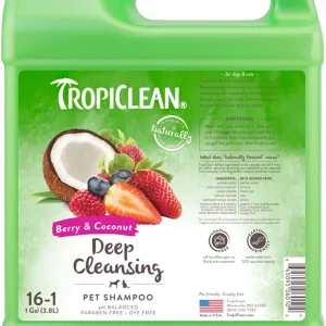 TropiClean Berry & Coconut Deep Cleansing Pet Shampoo for Pets, 1 gal