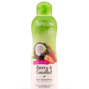 TropiClean Berry & Coconut Deep Cleansing Pet Shampoo for Pets 20 fl oz