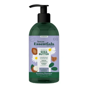 TropiClean Essentials Shea Butter Pet Shampoo for Dogs, Puppies & Cats 16 oz
