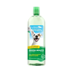 TropiClean Fresh Breath Oral Care Water Additive for Dogs 33.8 fl oz