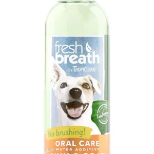 TropiClean Fresh Breath Oral Care Water Additive Plus Skin & Coat for Dogs 33.8 fl oz